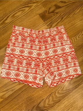 JW Styles Collection Orange and White Print cotton Shorts‎ size 4